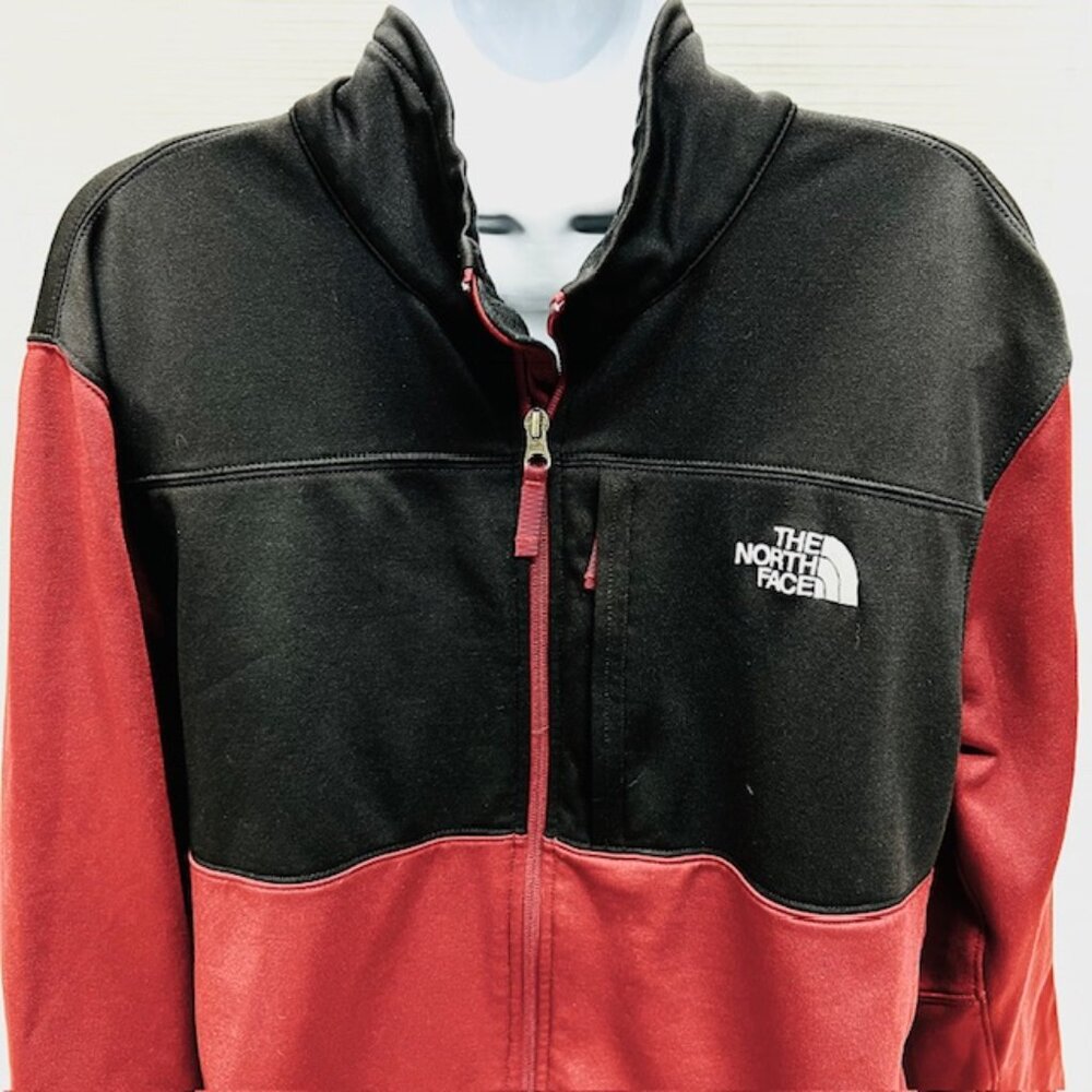 The North Face Activewear Fleece Jacket Men/Women Burgendy Black Full Zip (31) - Picture 2 of 6